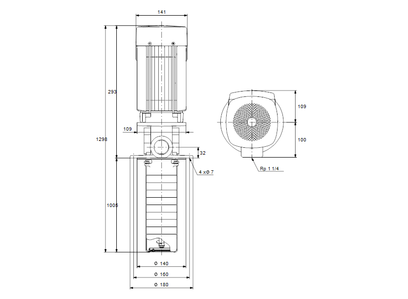Габаритные размеры насоса Grundfos SPK 8-15/2 L-W-I-AUUV артикул: 39PR1102 Габаритные размеры насоса Grundfos SPK 8-15/2 L-W-I-AUUV артикул: 39PR1102