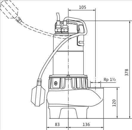 Габаритные размеры насоса Wilo TC 40/10-1-230/B артикул: 4050132()