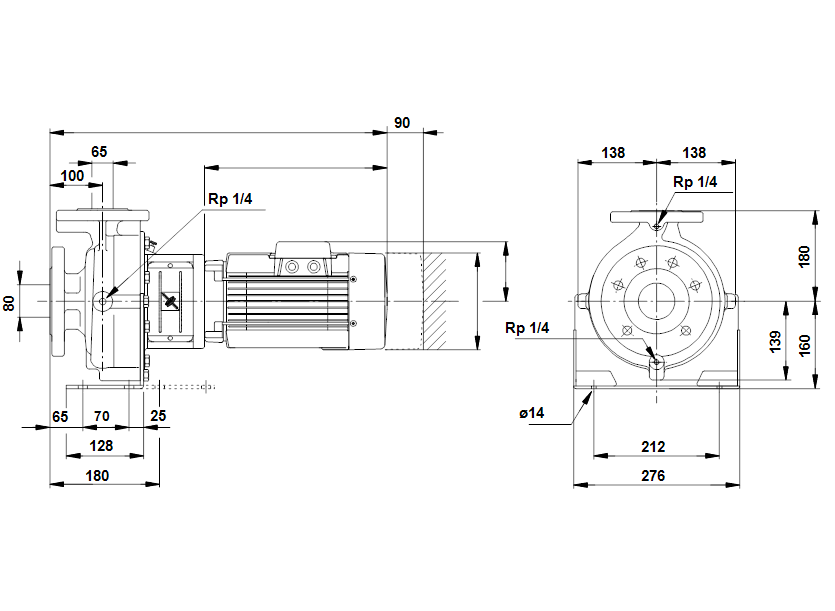 Габаритные размеры насоса Grundfos NM 80-65-160/168 A-F-A-BUBE артикул: 47065045 Габаритные размеры насоса Grundfos NM 80-65-160/168 A-F-A-BUBE артикул: 47065045