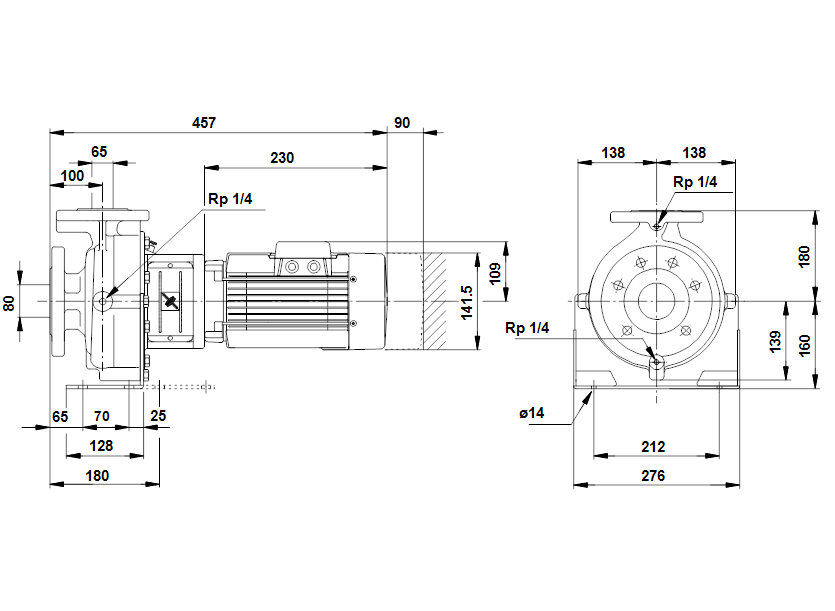 Габаритные размеры насоса Grundfos NM 80-65-160/154 A-F-A-BUBE артикул: 47066844 Габаритные размеры насоса Grundfos NM 80-65-160/154 A-F-A-BUBE артикул: 47066844