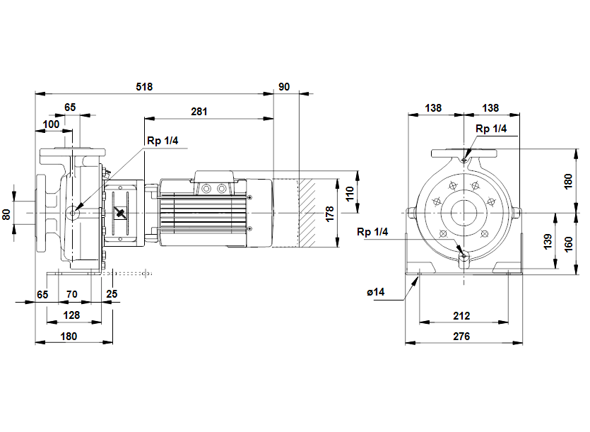 Габаритные размеры насоса Grundfos NM 80-65-160/168 A-F-A-BUBE артикул: 47066845 Габаритные размеры насоса Grundfos NM 80-65-160/168 A-F-A-BUBE артикул: 47066845