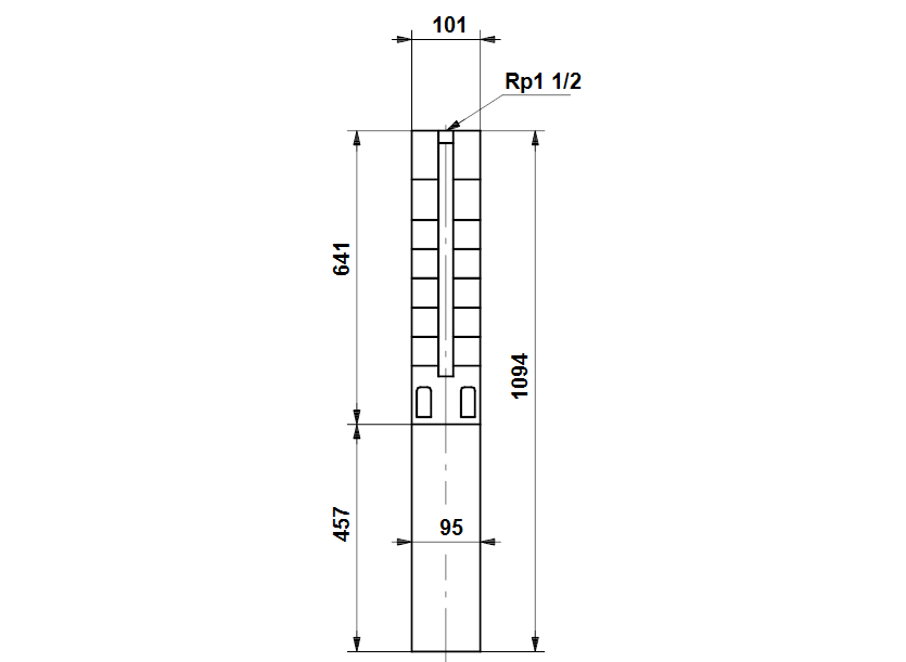 Габаритные размеры насоса Grundfos SP 5A-21N 2.2kW 3x380-415V 50Hz артикул: 5201921