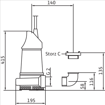 Габаритные размеры насоса Wilo KS 5 Ex D0 артикул: ﻿6001201()