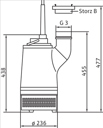 Габаритные размеры насоса Wilo KS 8 D артикул: 6001204()