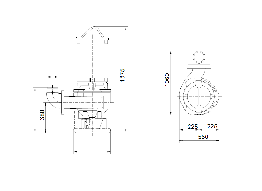 Габаритные размеры насоса Grundfos SV302H4511 артикул: 96062715