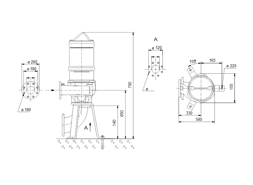 Габаритные размеры насоса Grundfos SV044C1511 артикул: 96068593