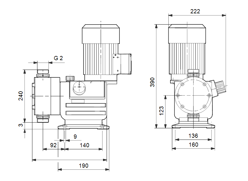 Габаритные размеры насоса Grundfos DMX 765-3 B-SS/V/SS-X-E1A2A2 артикул: 96293622