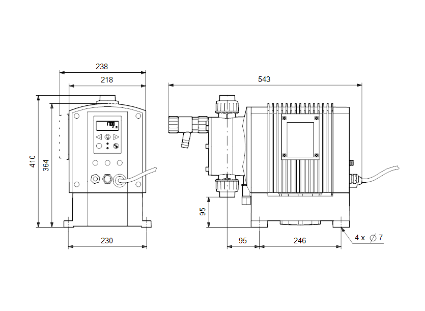 Габаритные размеры насоса Grundfos DME 375-10 B-SS/V/SS-S-31A2A2F артикул: 96524957