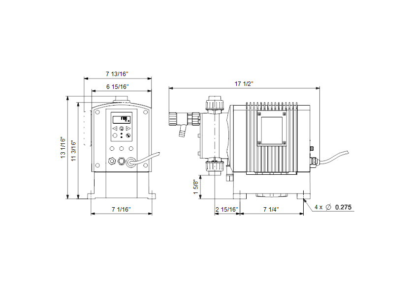 Габаритные размеры насоса Grundfos DME 60-10 AR-PV/V/C-F-21A3A3B артикул: 96528929