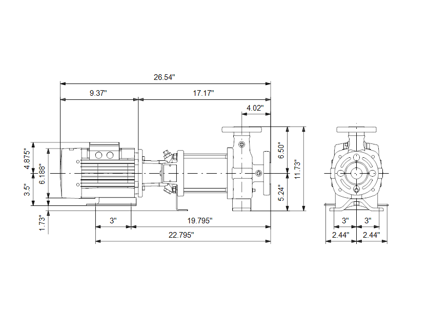 Габаритные размеры насоса Grundfos CR 1S-8 H H-GA-A-E-HQQE артикул: 96977835