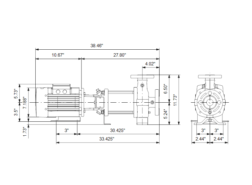 Габаритные размеры насоса Grundfos CR 1S-23 H H-GA-A-V-HQQV артикул: 96977864