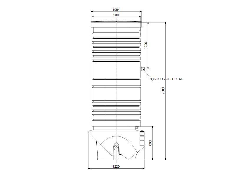 Габаритные размеры насоса Grundfos PS.R.12.25.D.GC.304.50.A50.DP/EF артикул: 98105576