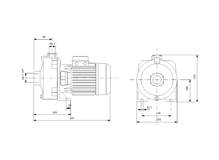 Габаритные размеры насоса Grundfos NS 6-30 CVBP 1x230V 50Hz Schuko IT артикул: 99126493
