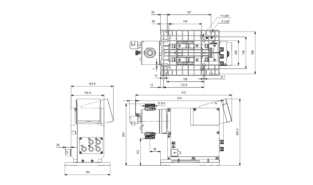Габаритные размеры насоса Grundfos DDE 60-10 B-PVC/V/C-F-31U3U3FG артикул: 99159329
