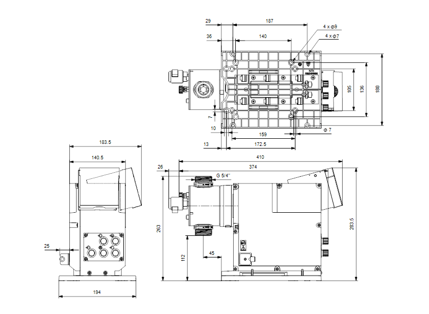 Габаритные размеры насоса Grundfos DDA 60-10 AR-PVC/E/C-F-31U3U3FG артикул: 99159370