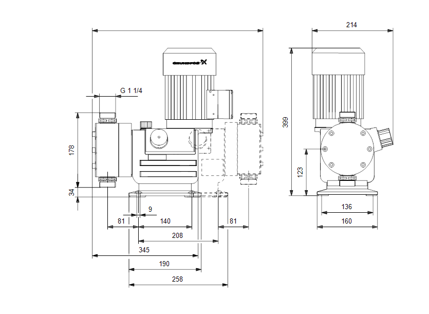 Габаритные размеры насоса Grundfos DMX 132-10 B-PVC/V/C-X-E-1 U3U3 артикул: 99206011 Габаритные размеры насоса Grundfos DMX 132-10 B-PVC/V/C-X-E-1 U3U3 артикул: 99206011