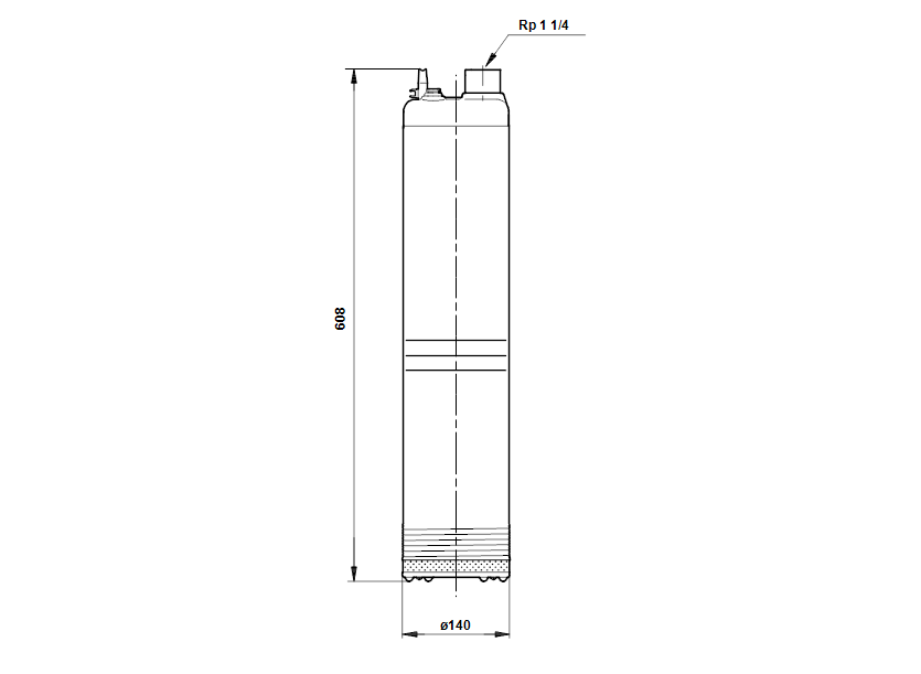 Габаритные размеры насоса Grundfos SB HF 5-55 230V 50Hz 15m Schuko, GAS IT артикул: 99386066