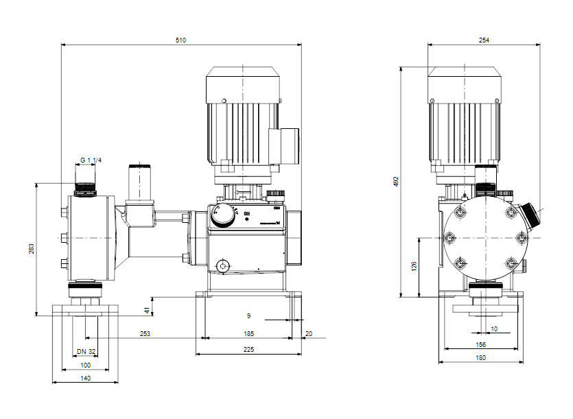 Габаритные размеры насоса Grundfos DMH 550-10 B-PV/T/T-X-E7U3B5XEMAG артикул: 99587835