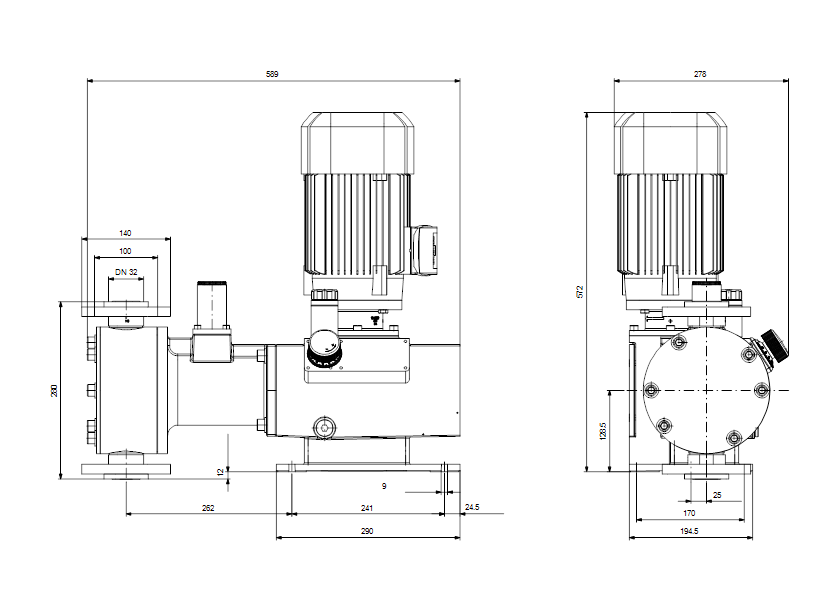Габаритные размеры насоса Grundfos DMH 880-10 B-PV/T/T-X-E1B5B5XEMAG артикул: 99587845