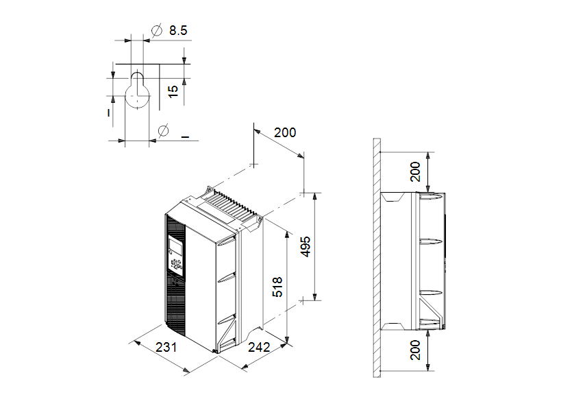 Габаритные размеры насоса Grundfos CUE 3X380-500V IP20 22KW артикул: 99616719 Габаритные размеры насоса Grundfos CUE 3X380-500V IP20 22KW артикул: 99616719
