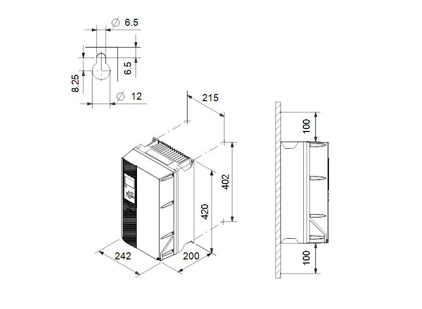 Габаритные размеры насоса Grundfos CUE 3X380-500V IP55 5,5KW артикул: 99616763 Габаритные размеры насоса Grundfos CUE 3X380-500V IP55 5,5KW артикул: 99616763