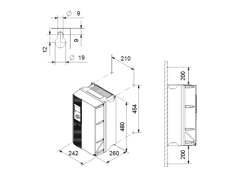 Габаритные размеры насоса Grundfos CUE 3X380-500V IP55 15KW артикул: 99616766 Габаритные размеры насоса Grundfos CUE 3X380-500V IP55 15KW артикул: 99616766