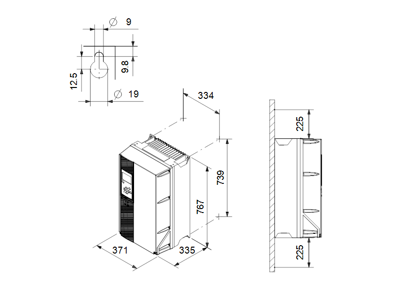 Габаритные размеры насоса Grundfos CUE 3X380-500V IP55 75KW артикул: 99616774 Габаритные размеры насоса Grundfos CUE 3X380-500V IP55 75KW артикул: 99616774