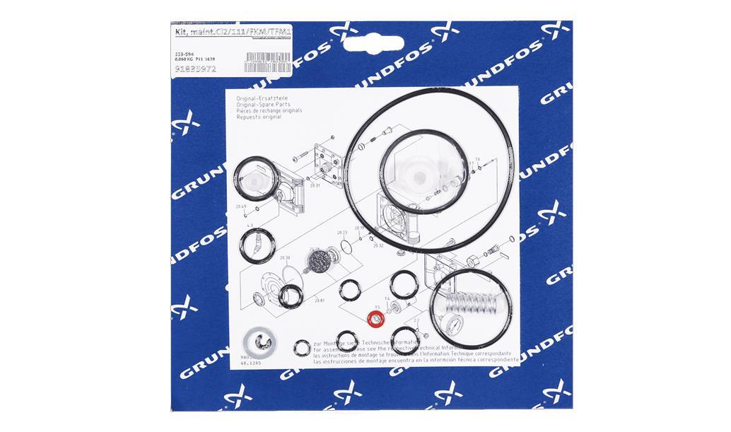 Комлект для обслуживания Grundfos Kit, maint.Cl2/111/FKM/TFM1700/full vac., артикул: 91835972