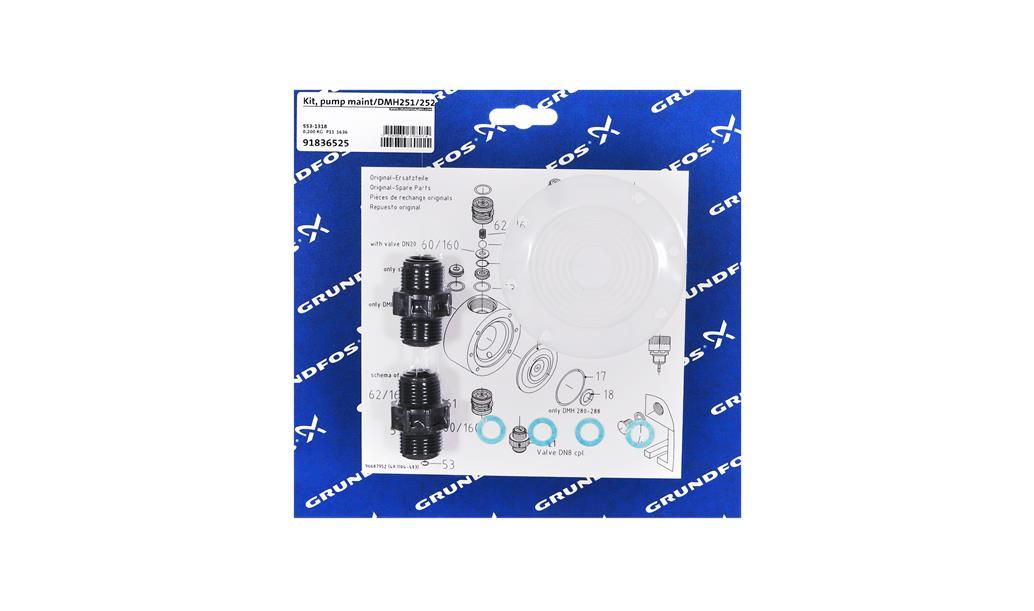 Комлект для обслуживания Grundfos Kit, pump maint/DMH251/252/PVC/E/SS, артикул: 91836525