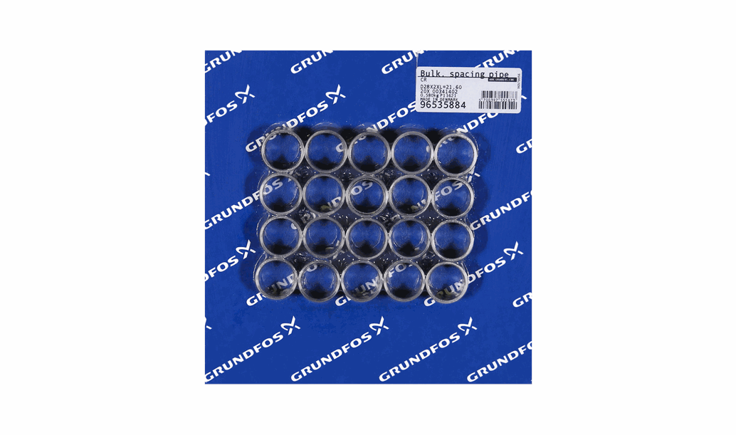 Набор втулок Grundfos BULK - Spacing pipe D28x2xL=21.60 (20 pcs), артикул: 96535884