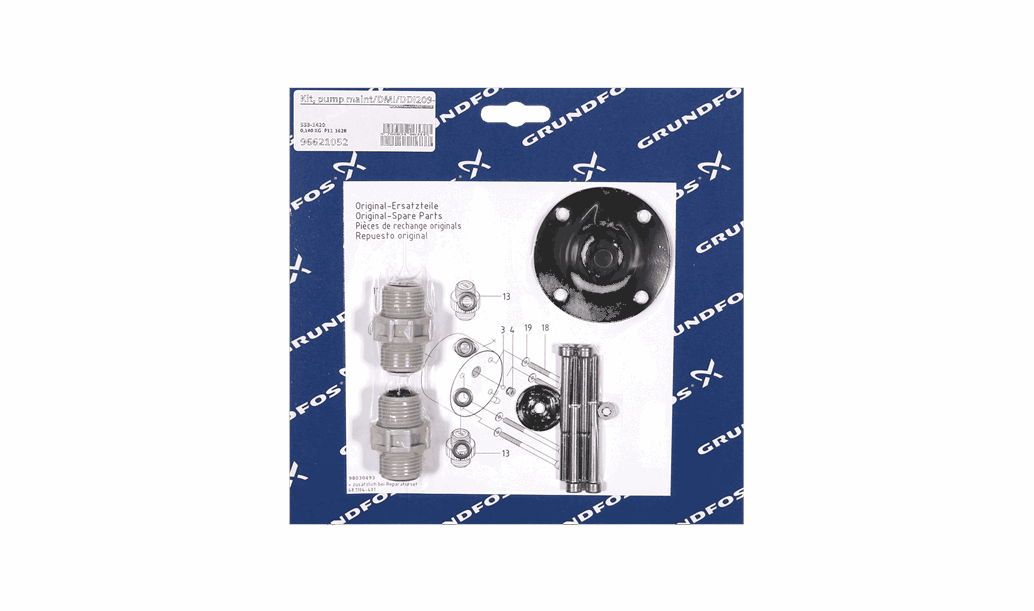Комплект для обслуживания Grundfos Kit, pump maint/DMI/DDI209-18/20D/PP/V/G, артикул: 96621052