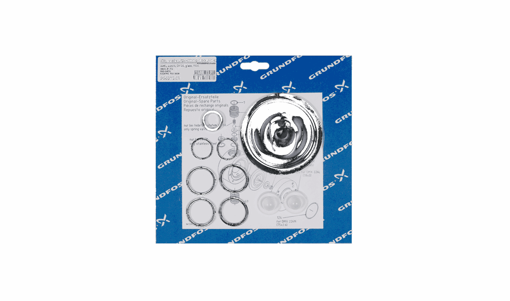 Комплект для обслуживания Grundfos Kit, maint./DMX226-190L/-142M/PP,PVC/V/G, артикул: 96637362