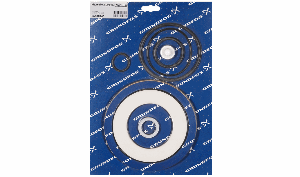 Комплект для обслуживания Grundfos Kit, maint.Cl2/545/FKM/PTFE/120kg/h, артикул: 96688745