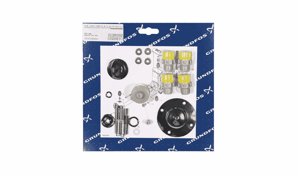Комплект для обслуживания Grundfos Kit, DMI/DDI 0.3/0.4-PP-P3/V/C maint, артикул: 96688849