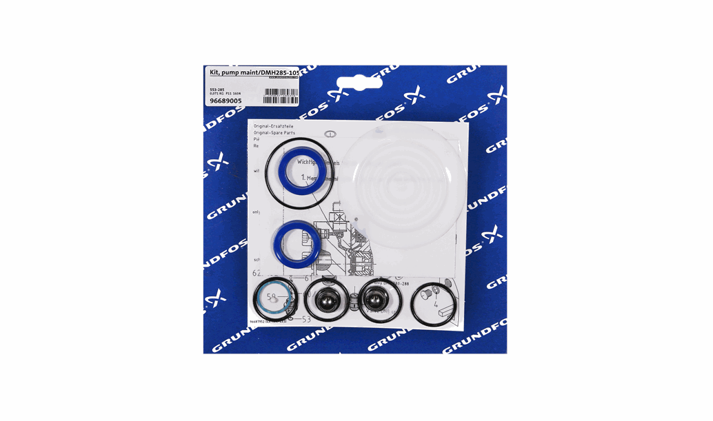 Комплект для обслуживания Grundfos Kit, pump maint/DMH285-105/V/SS, артикул: 96689005