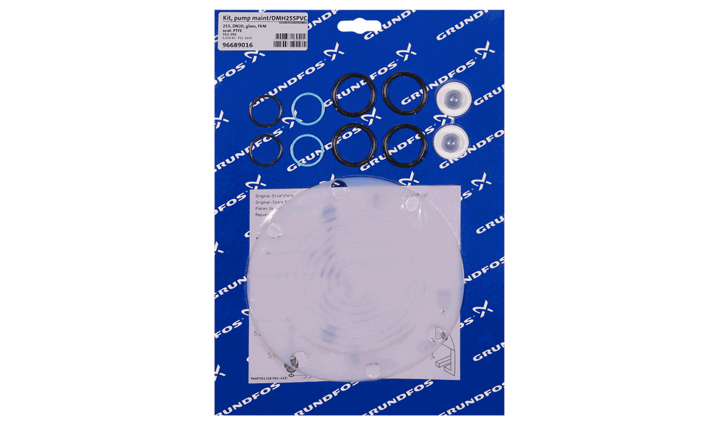 Комплект для обслуживания Grundfos Kit, pump maint/DMH255PVC,/PP/V/G, артикул: 96689016