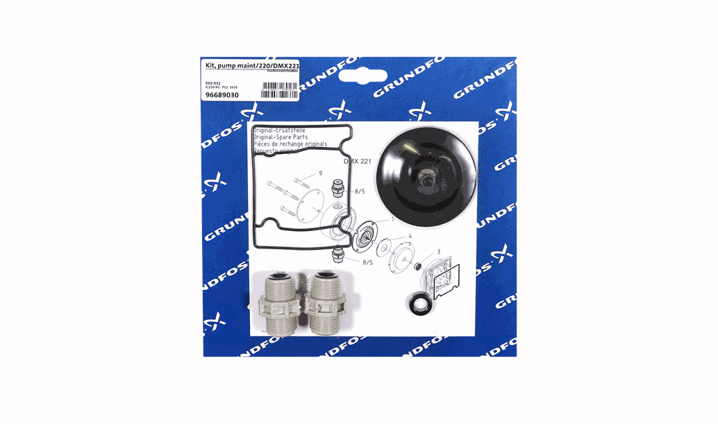 Комплект для обслуживания Grundfos Kit, pump maint/220/DMX221-35/PP/V/G, артикул: 96689030