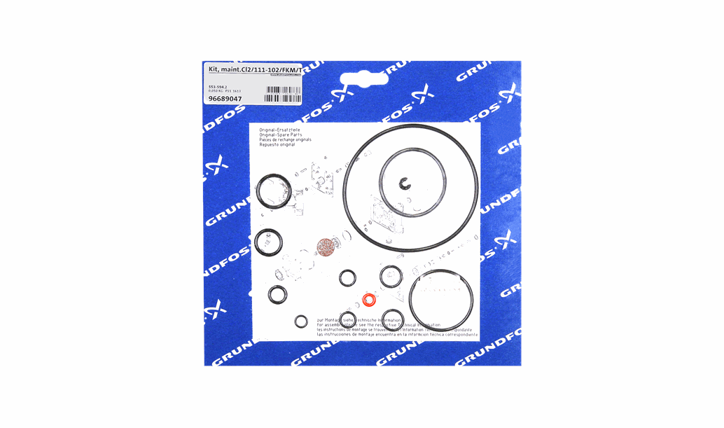 Комплект для обслуживания Grundfos Kit, maint.Cl2/111-102/FKM/TFM1700, артикул: 96689047