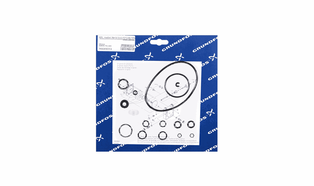 Комплект для обслуживания Grundfos Kit, maint.NH3/113/EPDM/TFM, артикул: 96689053