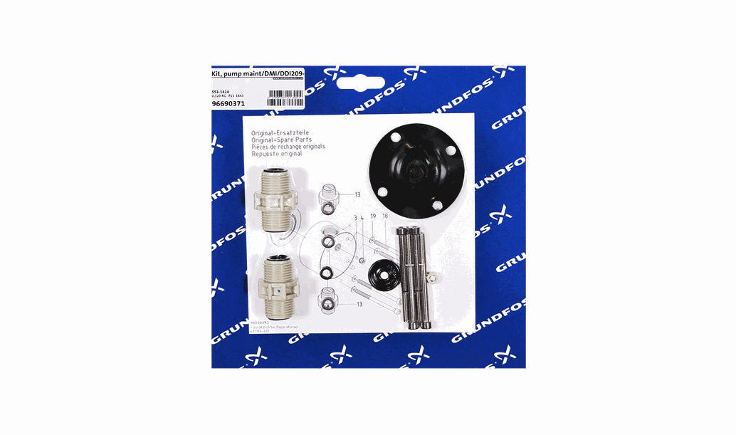 Комплект для обслуживания Grundfos Kit, pump maint/DMI/DDI209-18/20D/PP/E/T, артикул: 96690371