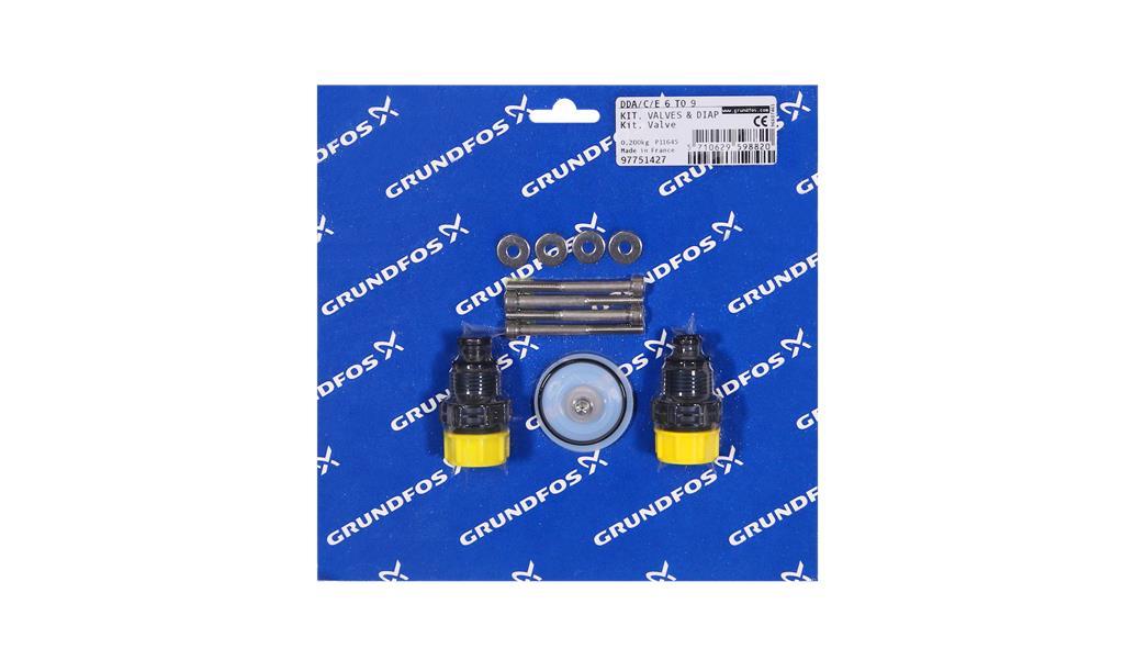 Комплект мембраны (диафрагмы) и клапанов Grundfos Kit, valve/diaph. SD-S-PP/E/C-1, артикул: 97751427