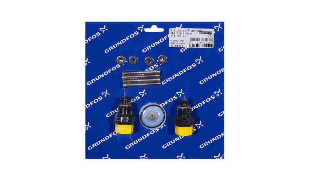 Комплект мембраны (диафрагмы) и клапанов Grundfos Kit, valve/diaph. SD-S-PP/V/C-1, артикул: 97751433