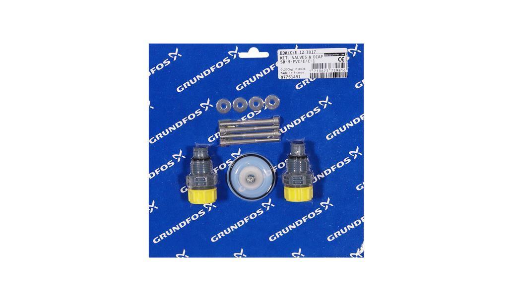 Комплект мембраны (диафрагмы) и клапанов Grundfos Kit, valve/diaph. SD-M-PVC/E/C-1, артикул: 97751491