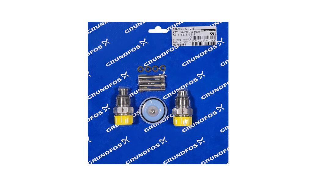 Комплект мембраны (диафрагмы) и клапанов Grundfos Kit, valve/diaph. SD-S-SS/T/SS-2, артикул: 97751586