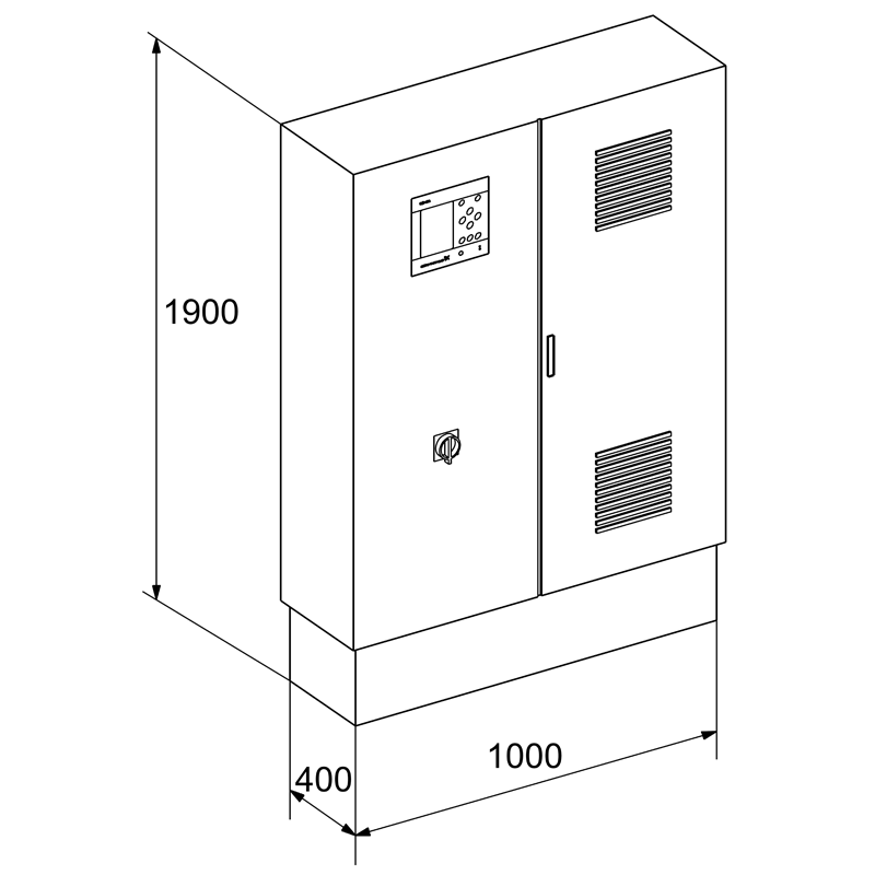Габаритные размеры насоса Grundfos Control MPC-E 4x7,5 ESS-II+Pack артикул: 96834555